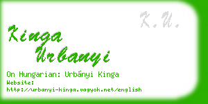 kinga urbanyi business card