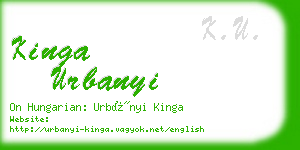 kinga urbanyi business card